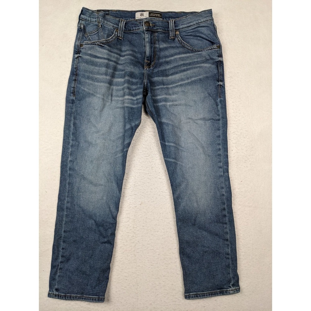 Rock Republic Mens Jeans 42 x 30 Slim Straight Denim Blue